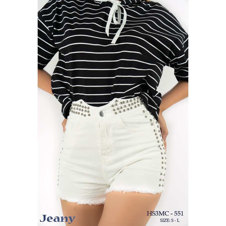 Quần Jean Short Siêu Cao Trắng J0079