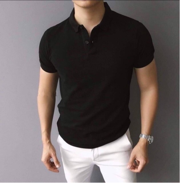 FASHIONT4MA2 giảm 100% tối đa 10k cho đơn từ 50k Áo Polo,nam, Áo thun có cổ cotton trơn basic thời trang công sở