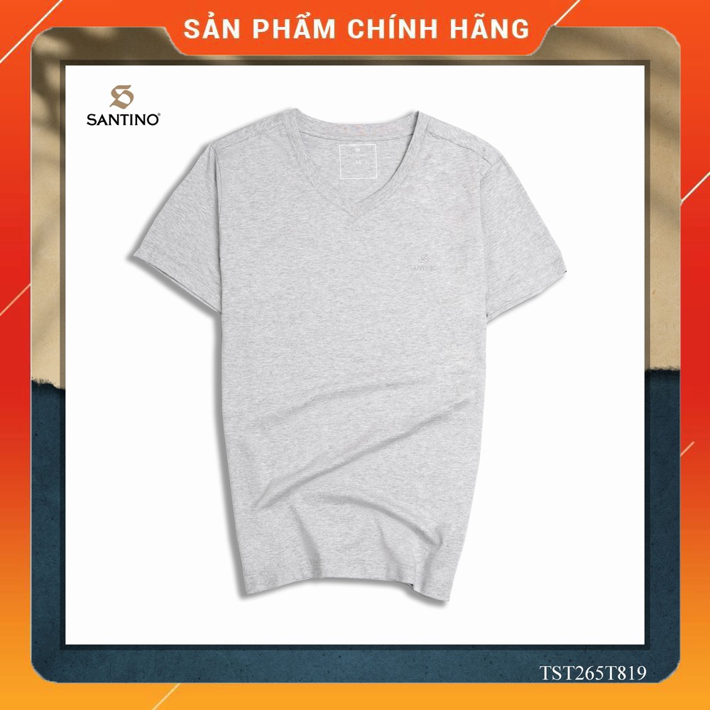 [Hàng hiệu-Giá Shock] Áo thun nam, Áo phông nam cổ tim Santino chất cotton co giãn thoải mái, phù hợp mọi lứa tuổi