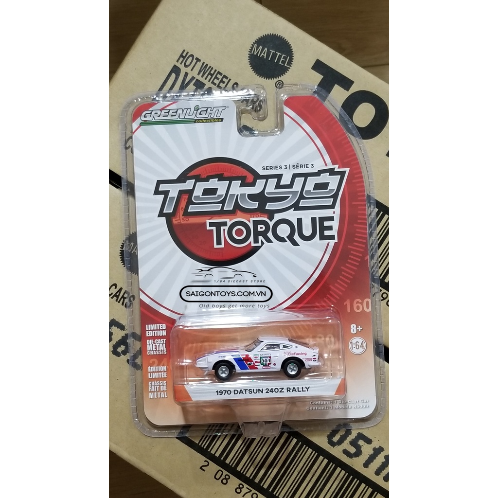 1970 Datsun 240Z Rally - Xe Mô hình tĩnh Greenlight Tỷ lệ 1:64 - Tokyo Torque Series 3