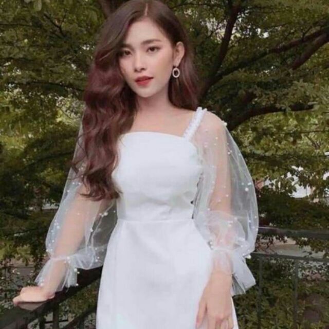 Váy bánh bèo tay bồng