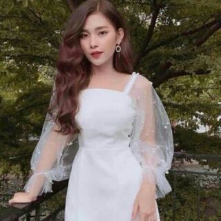 Váy bánh bèo tay bồng