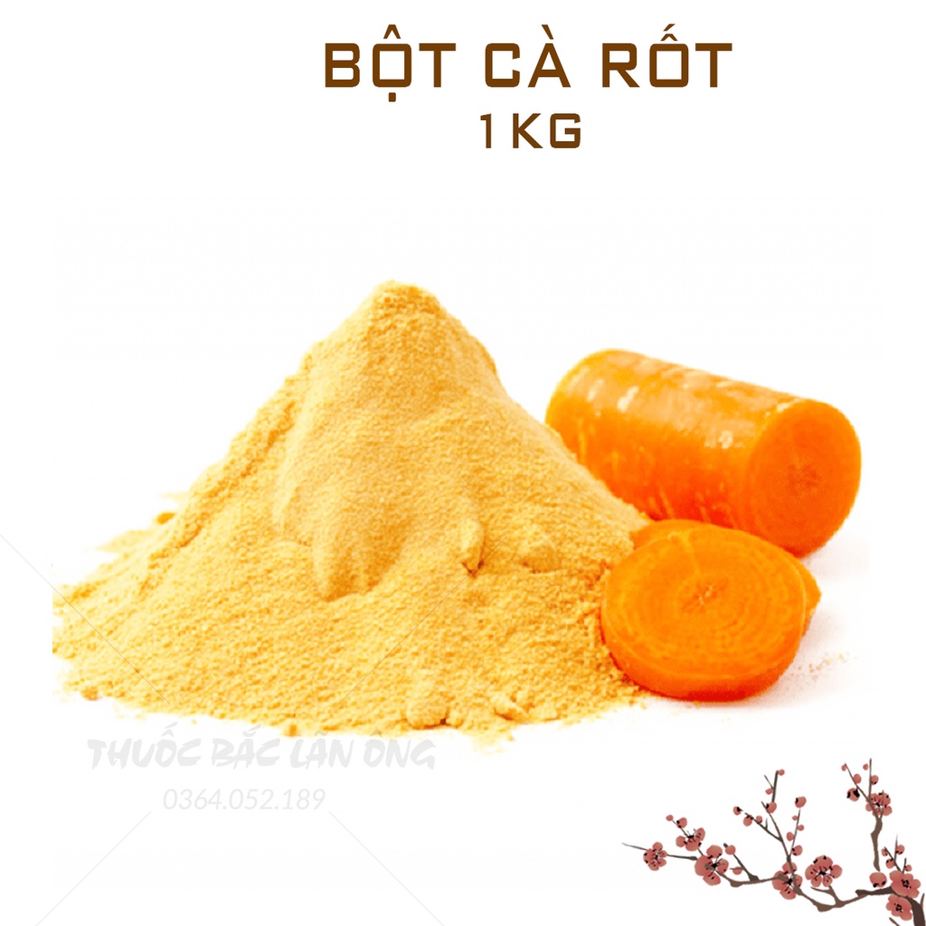Bột cà rốt sấy lạnh nguyên chất 1kg (Nguyên liệu tạo màu món ăn, bổ sung vitamin A)