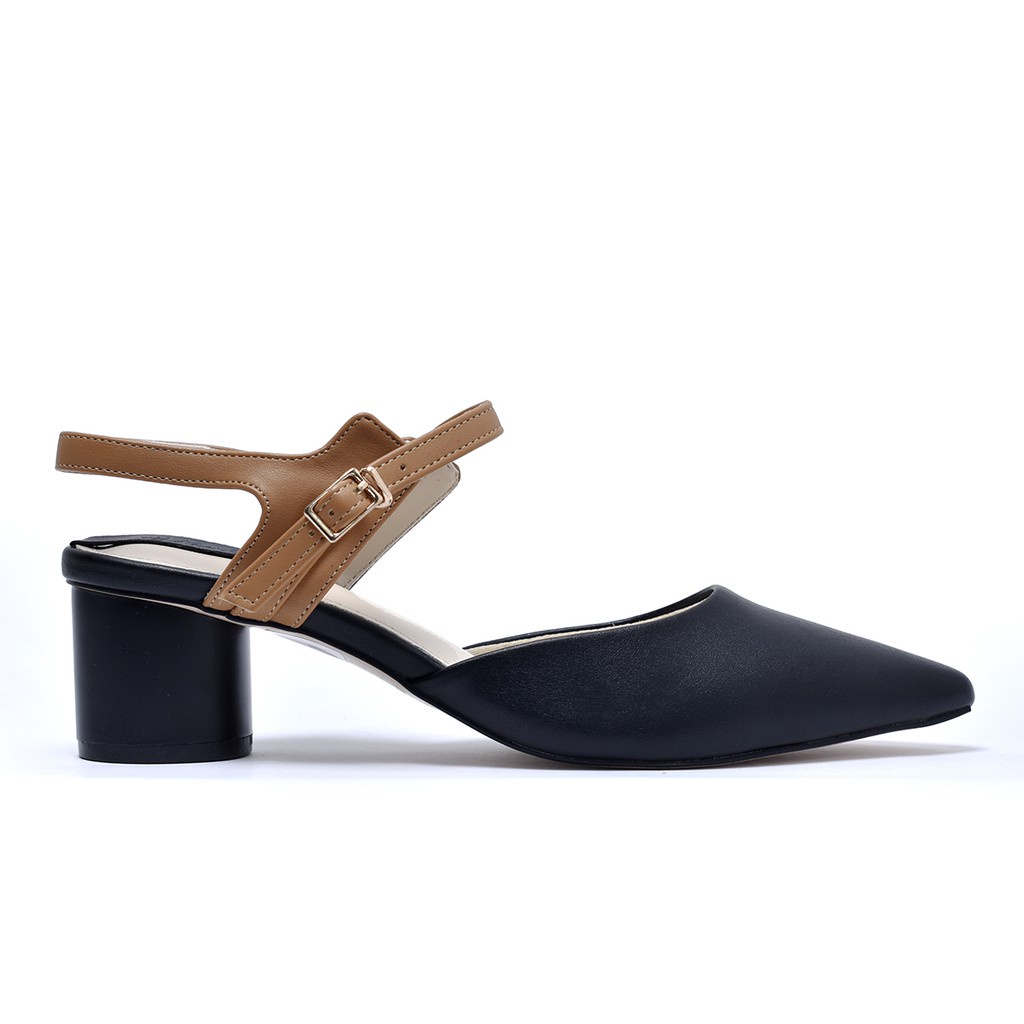 S01 Giày xăng đan gót thấp Merly 1275, Giày gót 5p, Giày sandal big size, Giày sandal bit mũi, Giày nữ cao gót