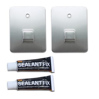 Miếng dán inox 304 cho dòng kệ rổ nhà bếp kèm keo dán sealant Fix 6gam - Bộ pass inox dán tường