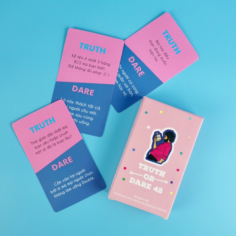 Bộ bài Thách Hay Thật Truth or Dare 42 lá Drinking game thử thách hay khi đi nhậu khuấy động tụ tập bạn bè
