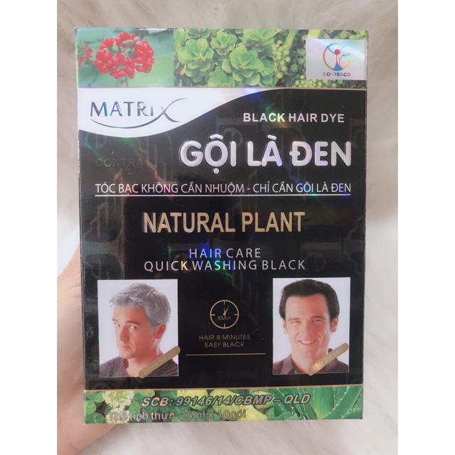 Thuốc Nhuộm Tóc Matrix Natural Plant 25ml Gội Là Đen