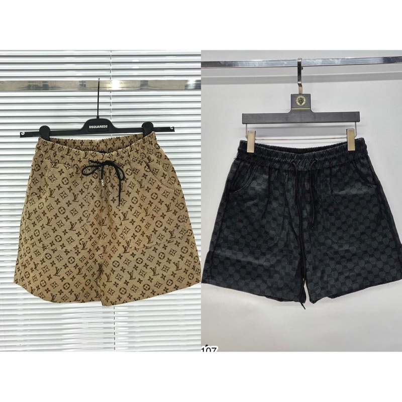 Siêu phẩm quần đùi vải thô LV cao cấp - Quần shorts nam nữ LV mới nhất hiện nay