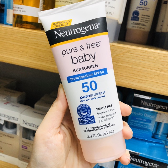 Kem chống nắng trẻ em Neutrogena Pure & Free Baby Sunscreen Broad Spectrum SPF50+ (88mL)