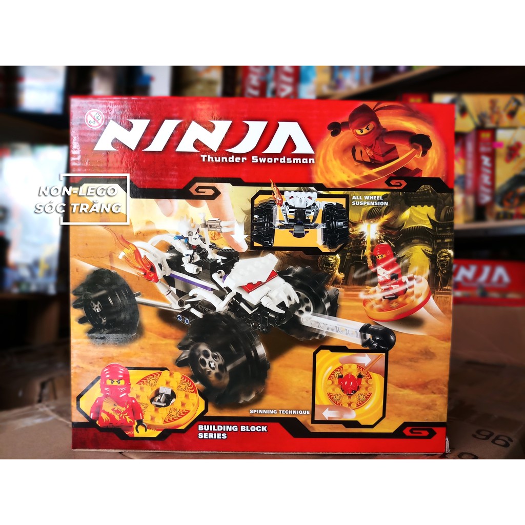 Đồ chơi lắp ráp Non Lego Ninjago Bela 9730 Season Phần 1 Xe Bộ Xương và Minifigures Kai áo Rồng đỏ con quay lốc xoáy