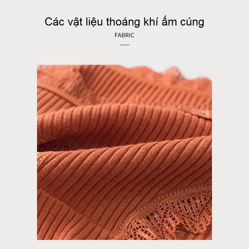 Quần sịp cô gái giữa eo bằng vải cotton trang trí ren Nhật Bản sexy phụ nữ thoáng khí | BigBuy360 - bigbuy360.vn