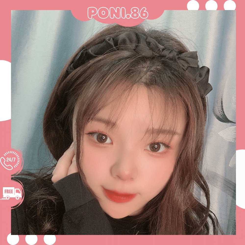 Băng đô cài tóc hình nơ màu trơn Phong cách Hàn Quốc cổ điển thời trang