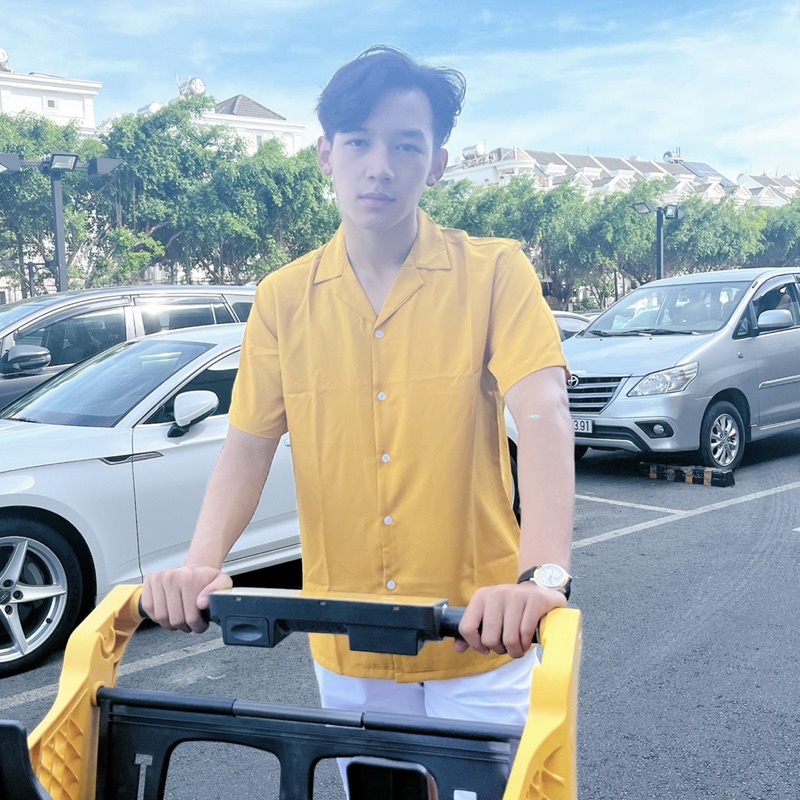 [HÌNH THẬT] ÁO SƠ MI TAY NGẮN TRẮNG ĐEN BASIC CỔ VEST FORM RỘNG NAM NỮ UNISEX HÀN QUỐC MR SMILE 99 STREET STYLE ULZZANG