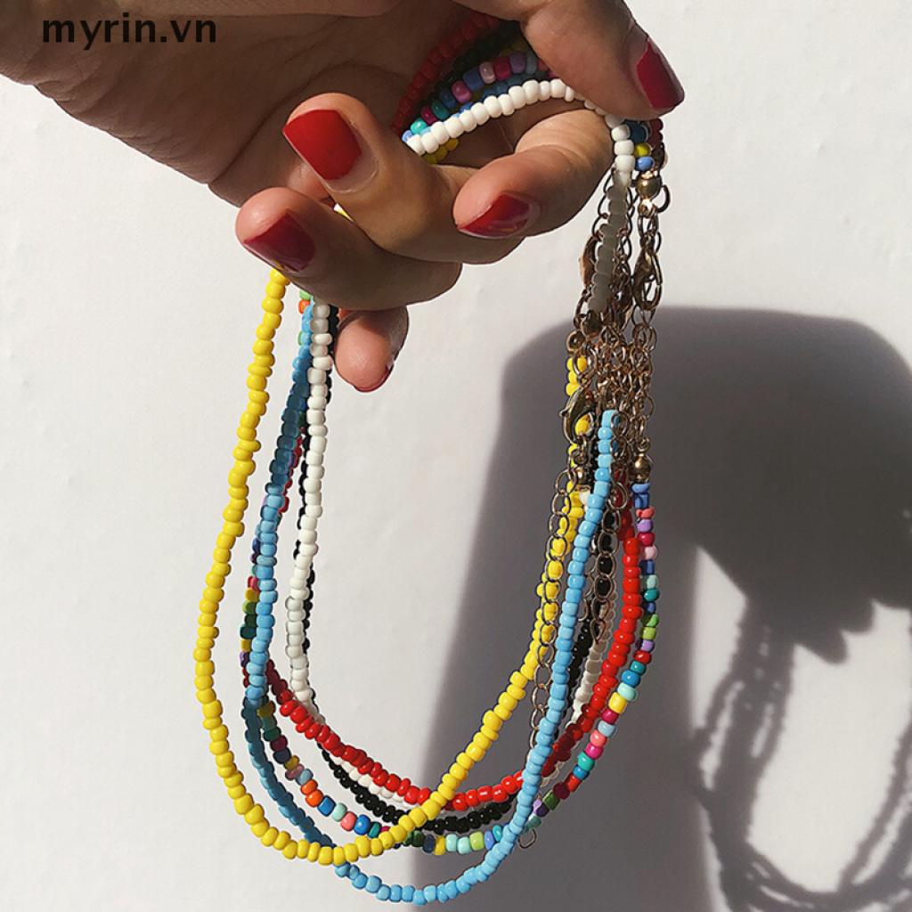 Vòng Cổ Choker Đính Hạt Nhiều Màu Phong Cách Bohemian Thời Trang Cho Nữ