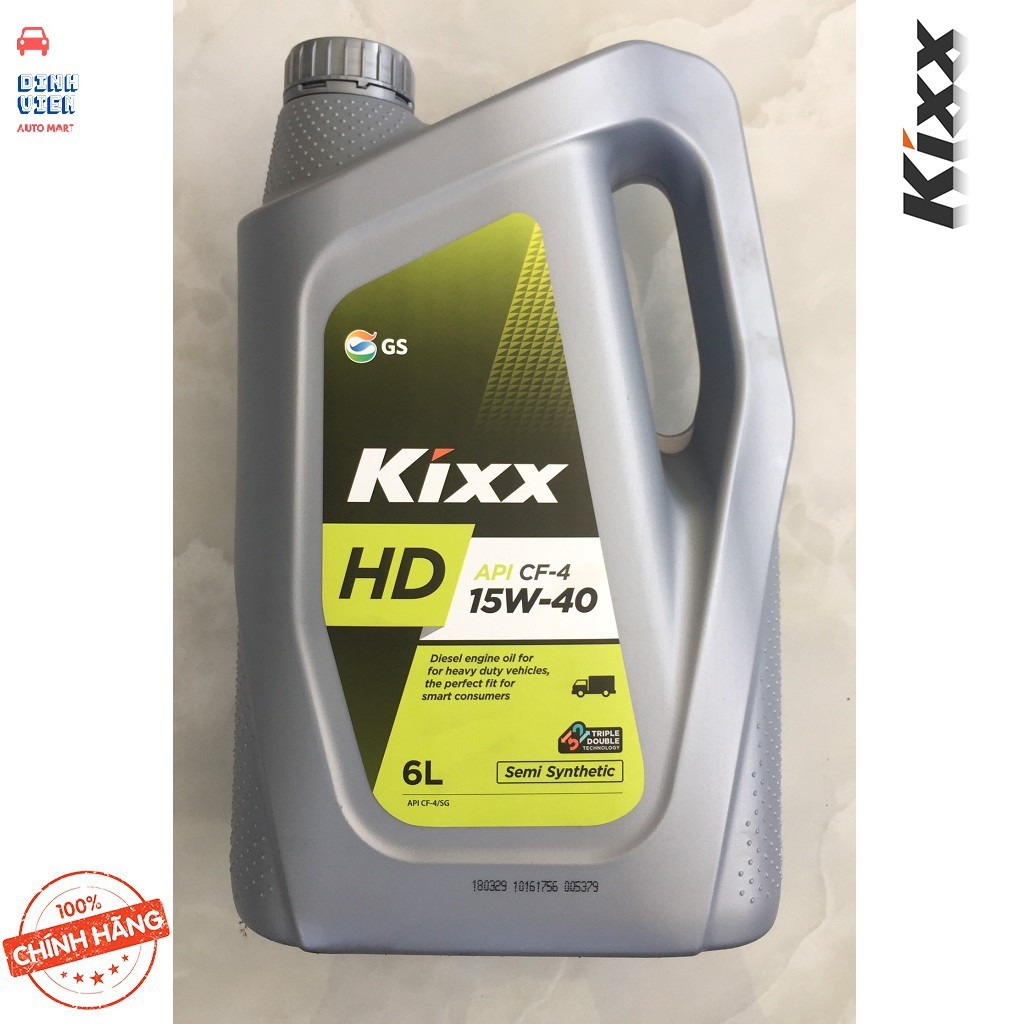 Dầu Động Cơ Kixx { loại 6 lít }HD CF-4 15W/40 6L .Dầu Bán Tổng Hợp dành cho động cơ diesel hạng nặng, đa cấp,chất lượng