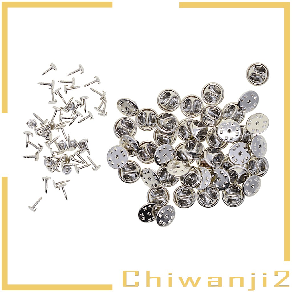 50 Sets Badge Tie Tags Tacks Butterfly Pinch Back Pins Clutch Back Lapel Pin
