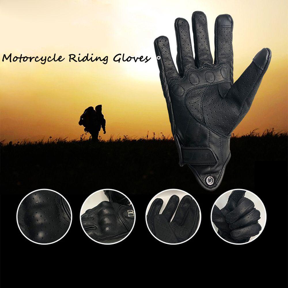 Set 2 Găng Tay Lái Xe Bằng Da Đục Lỗ Thoáng Khí Chống Trượt