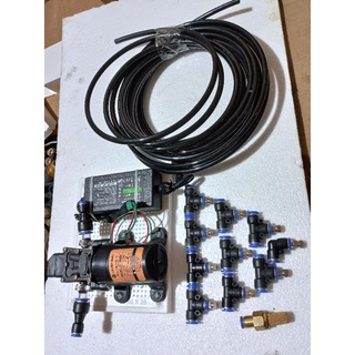 máy bơm phun sương 12v ( Bộ máy 10 bép phun sương inox)