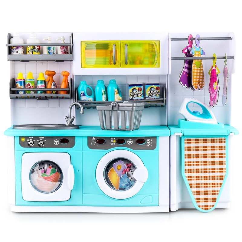 ĐỒ CHƠI NHẬP VAI CHO BÉ - BỘ MÁY GIẶT SẤY ỦI QUẦN ÁO PIN