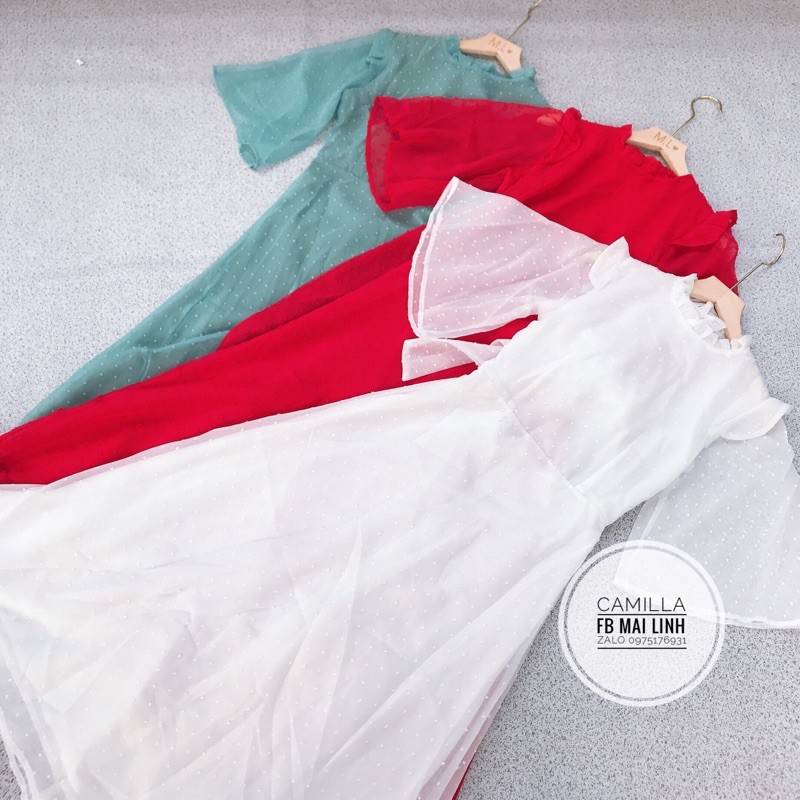 Đầm maxi chấm bi hở lưng | BigBuy360 - bigbuy360.vn