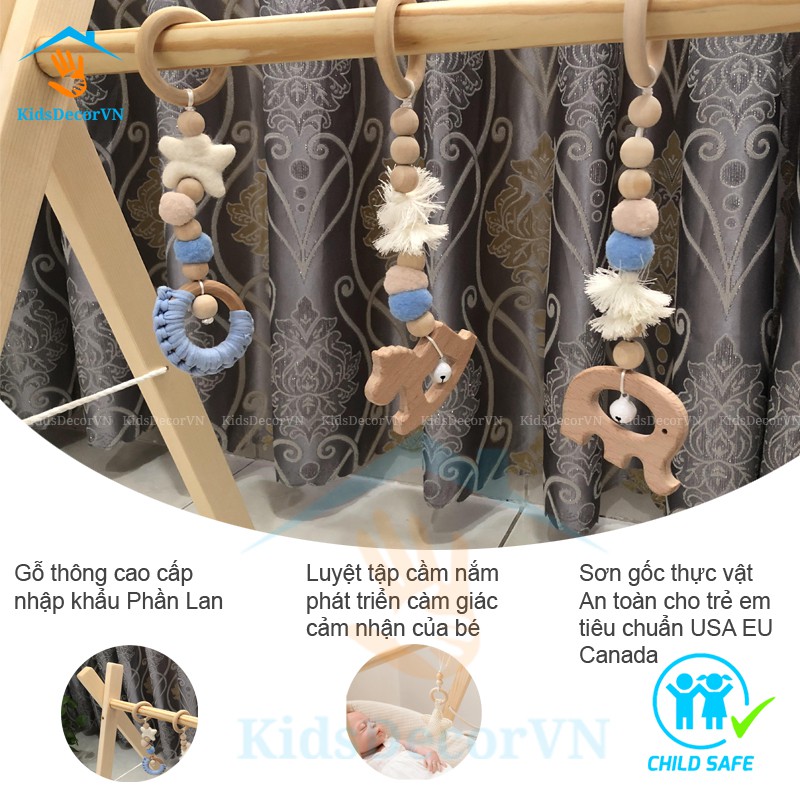 [Mua 1 tặng 1]Kệ gỗ chữ A baby gym play Montessori đồ chơi giáo dục trẻ sơ sinh