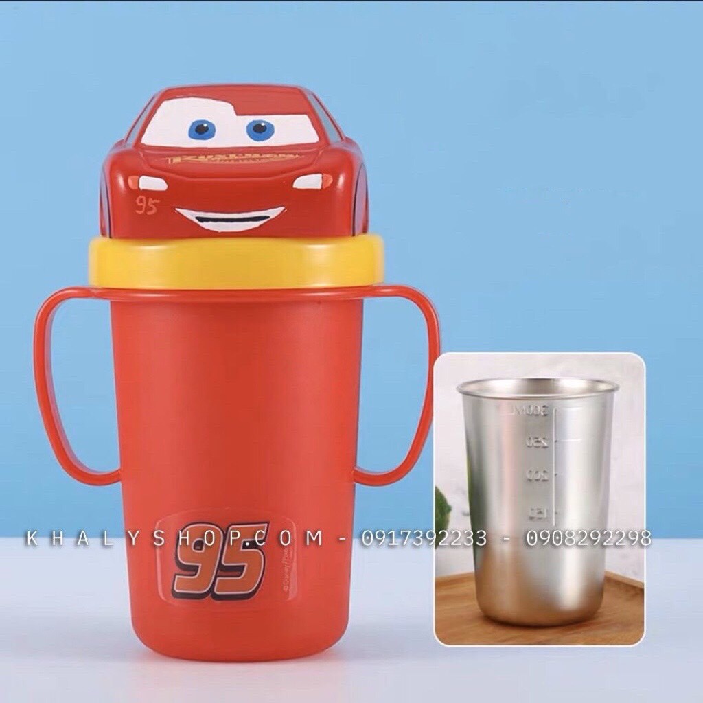 Bình tập uống có tay cầm hình nhân vật hoạt hình siêu iu cho Bé - 300ml -