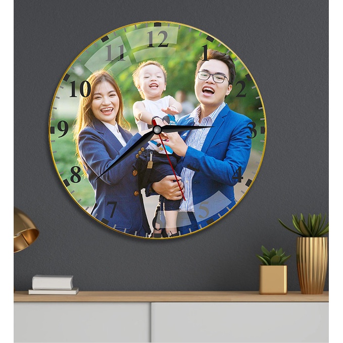 Đồng hồ pha lê in ảnh chính bạn decor trang trí treo tường - quà tặng người thân hoặc quà tặng khách hàng đối tác