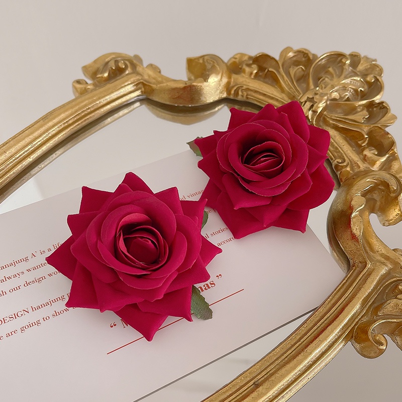 Kẹp Tóc Hoa Hồng Đỏ Cho Nữ