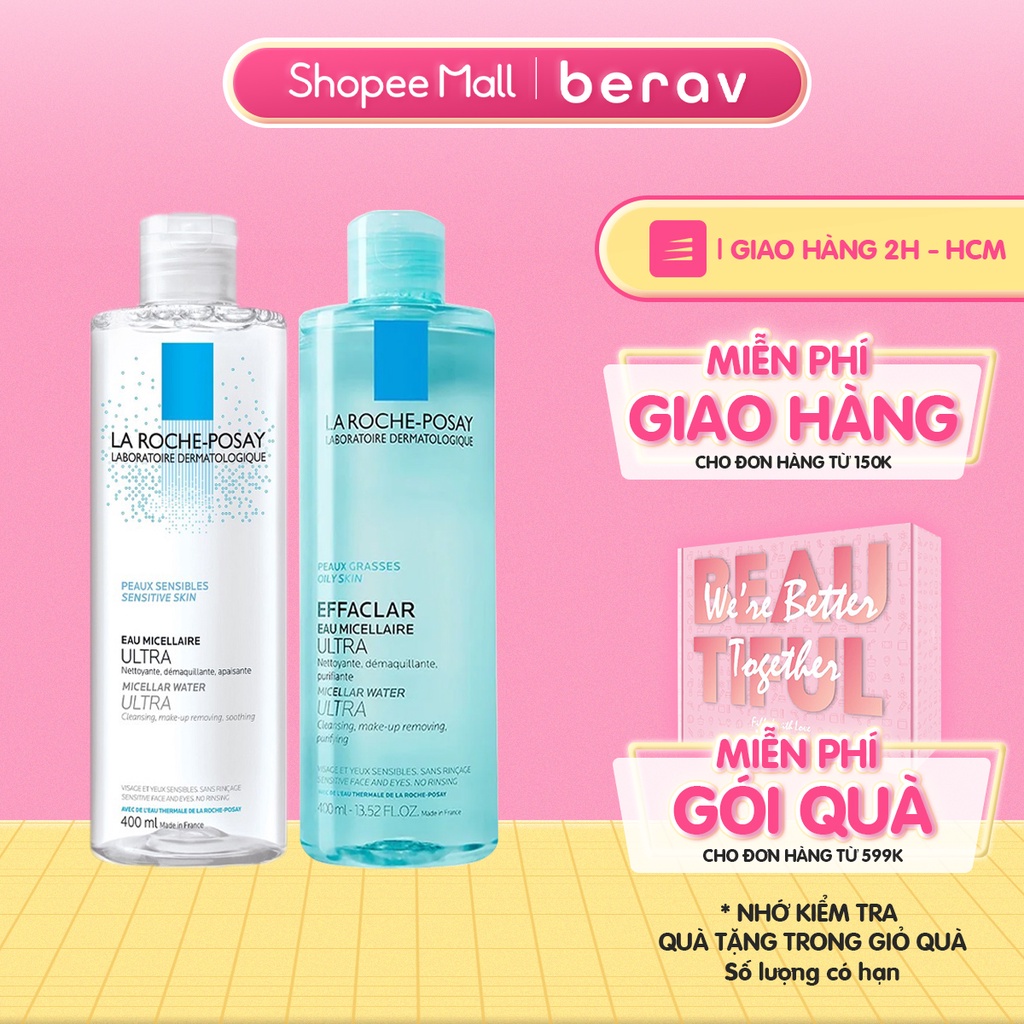 [Mã FMCGMALL -8% đơn 250K] Nước tẩy trang La Roche-Posay Micellar Water cho da nhạy cảm, da dầu 400ml/50ml