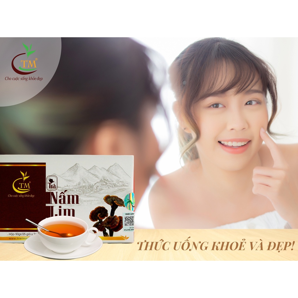 Trà Túi Lọc Nấm Lim Xanh Giải Độc Gan Và Bảo Vệ Gan 50Gram/ 25Gói /Hộp