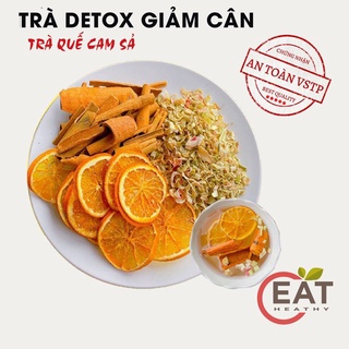 Trà detox giảm cân, trà thảo mộc giúp thải độc, đẹp da gồm cam, quế, sả - gói 10gr