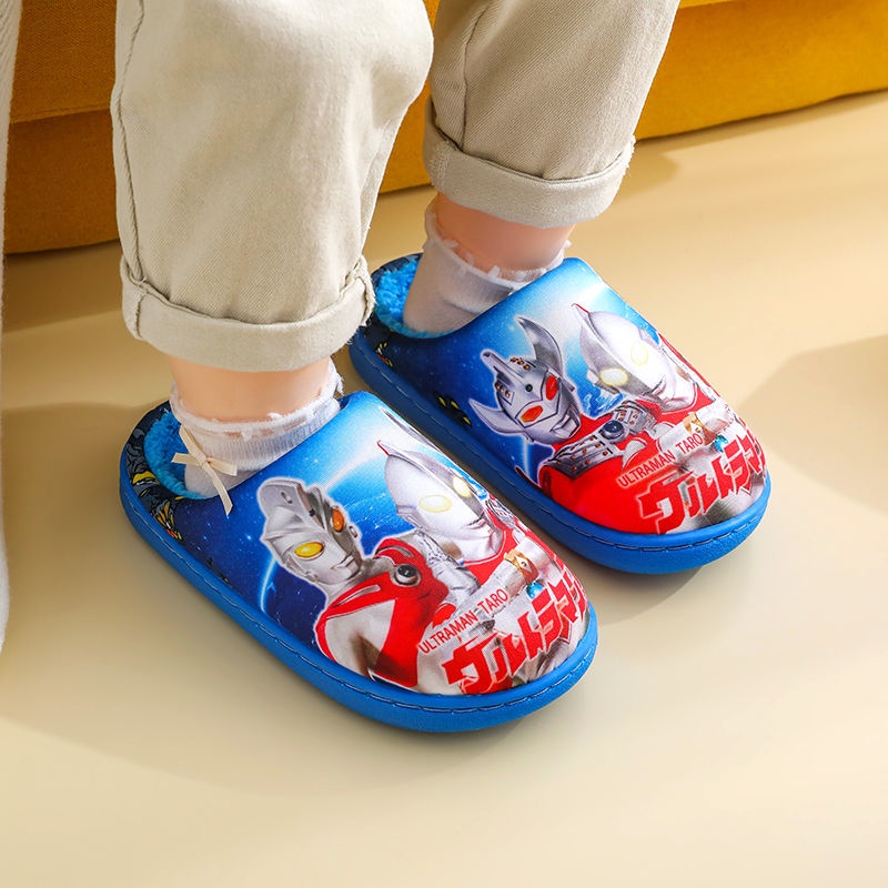 Ultraman Dép Cotton Đi Trong Nhà Chống Trượt Giữ Ấm Chân Họa Tiết Hoạt Hình Đáng Yêu Cho Bé