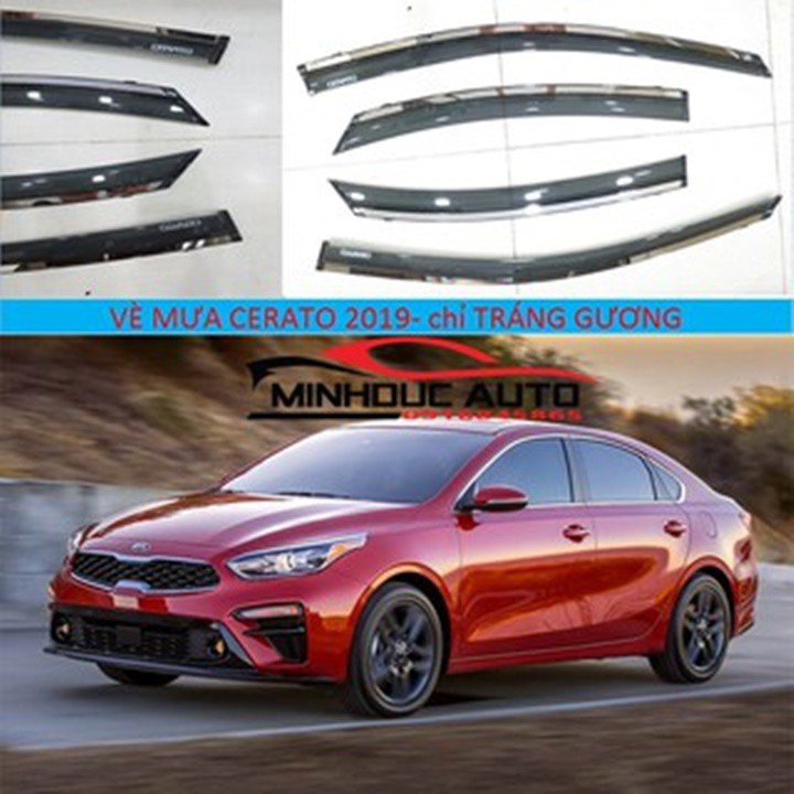 Vè che mưa ô tô mạ chỉ crom, che mưa làm bằng ACRYLIC cao cấp dùng cho xe Everest, Ranger, Xpander, Innova, Fortuner