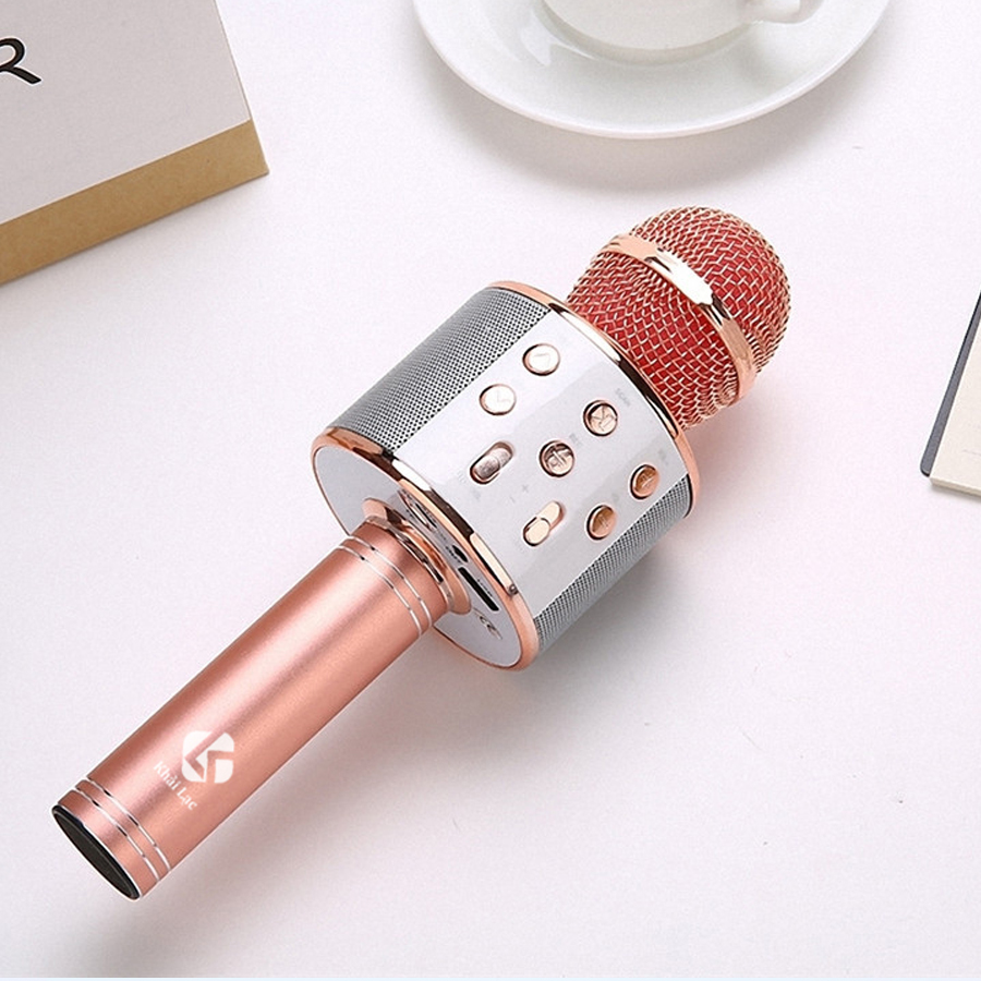 Mic Hát Karaoke Bluetooth Không Dây WS858 - Âm vang - Ấm - mic hát karaoke cầm tay mini - Bh 3 tháng