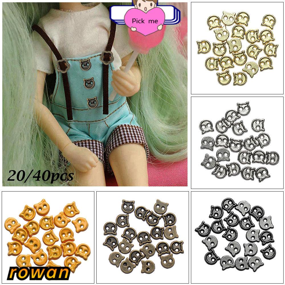 ROW 20/40pcs 9 Colors Mini Buttons Cartoon Style Metal Buckle Doll Clothes Buckles 4mm DIY Sewing Material Stuffed Toys Handmade Dolls Clothing Accessories/Multicolor