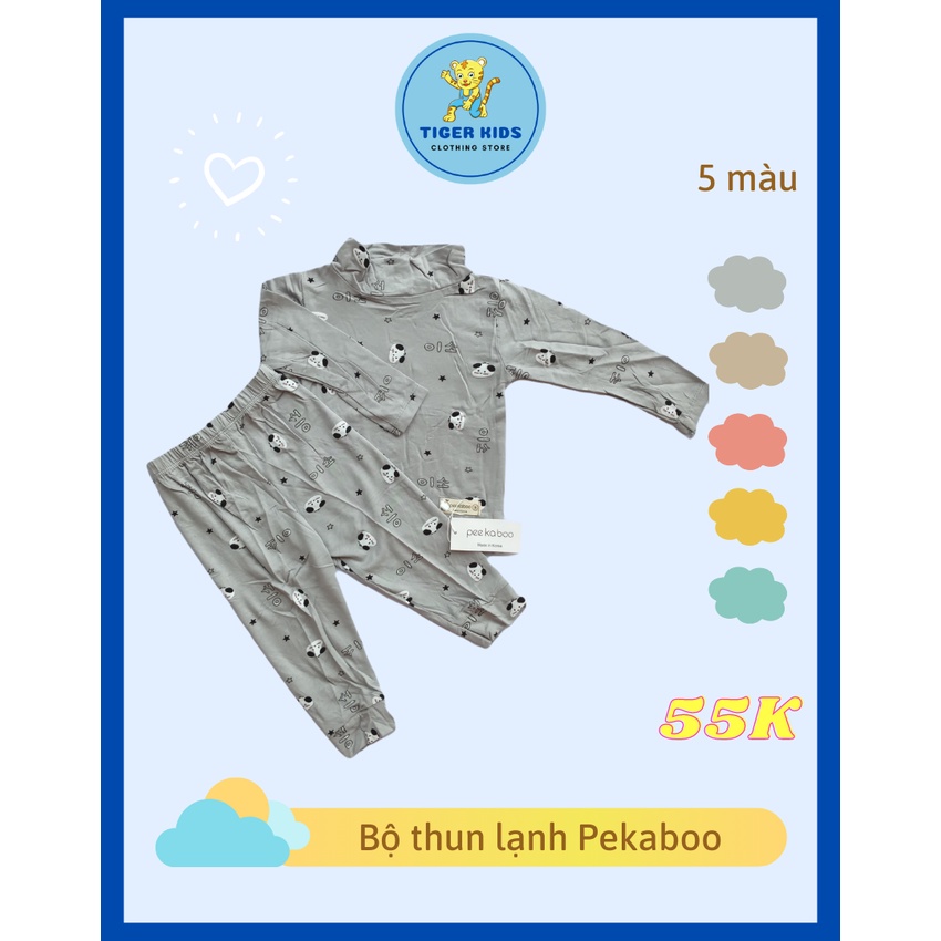 COMBO 3 Bộ Thun Lạnh Dài Tay Cao Cổ Peekaboo Cho Bé Trai Bé Gái (sơ sinh - 5 tuổi)
