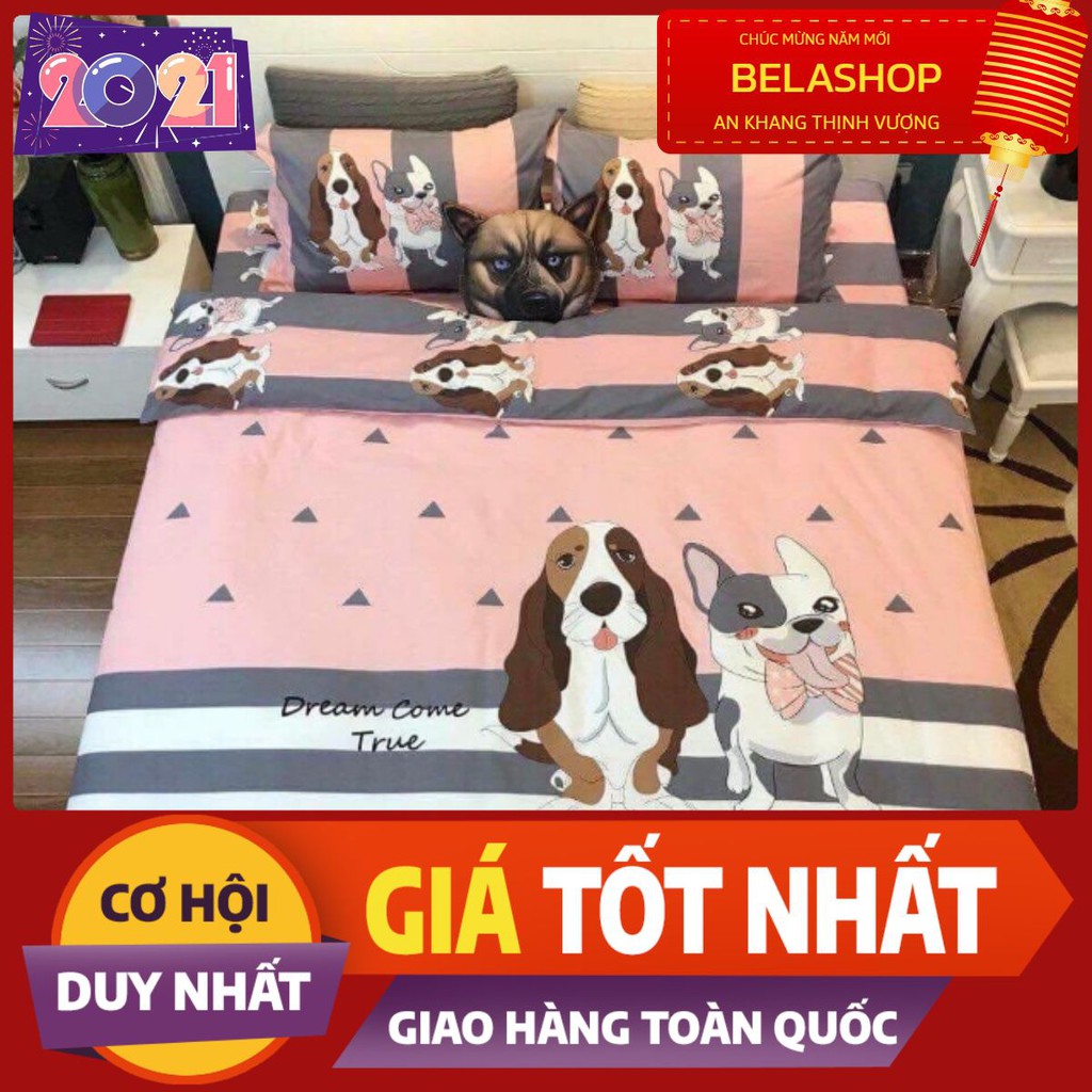 Bộ ga gối Drap 1m2 Cotton Poly Vikona mã 01