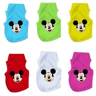 Cute cat and dog sportswear, Mickey Mouse print T-shirt, pet dog clothing