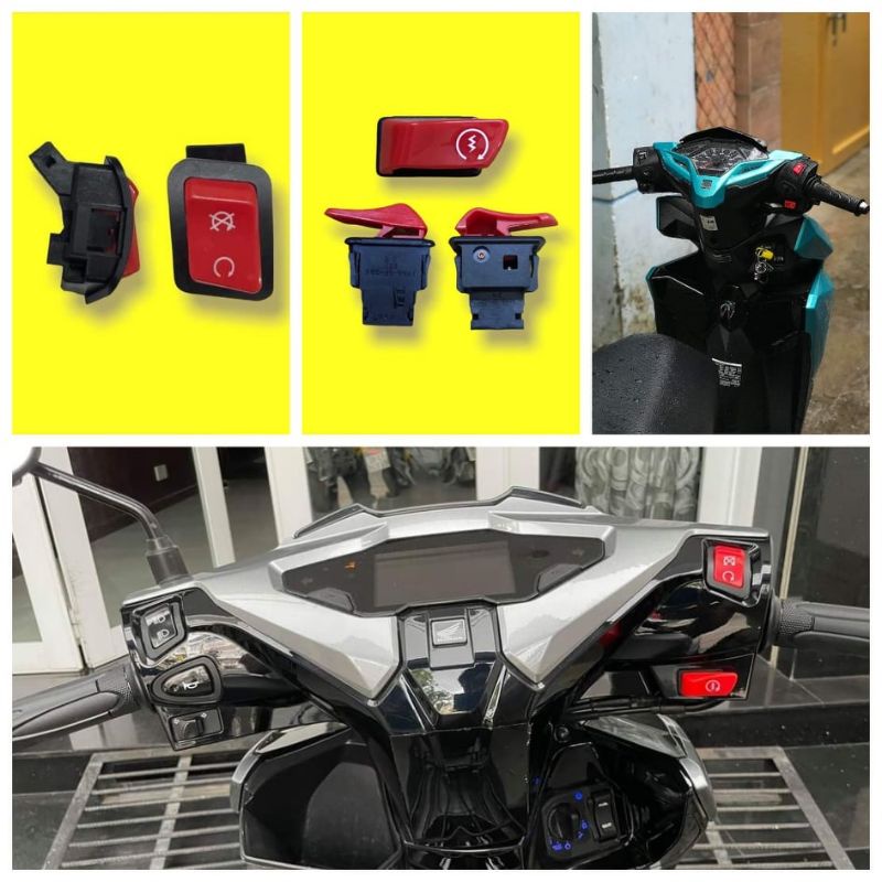 Nút Đề Màu Đỏ  - Nút Tắt Máy - Nút Passing - Nút Đề Honda