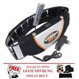Đai massage nóng &amp; rung 2 trong 1 VIBRO SHAPE (Đen) + Tặng 1 Đai quấn nóng giảm mỡ bụng SWEAT BELT