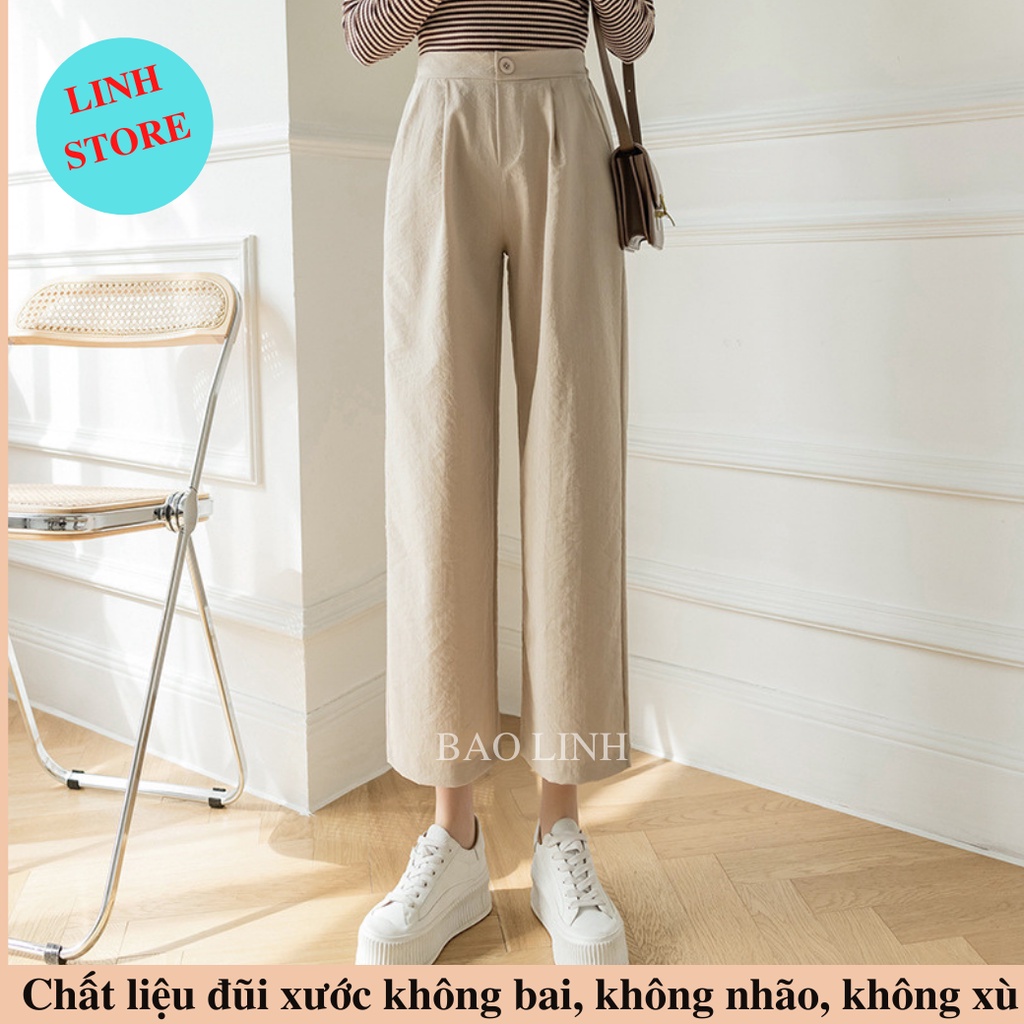 Quần Đũi Ống Rộng Nữ Bigsize LINH STORE Lưng Cao Dáng Suông Dài Công Sở Mặc Đi Làm Đi Học
