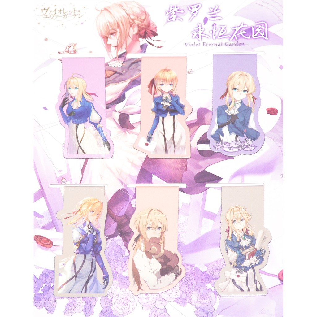 [thanh lý bán lỗ] Bộ 6 Bookmark Anime nam châm - Violet Evergarden [AAM] [PGN25]