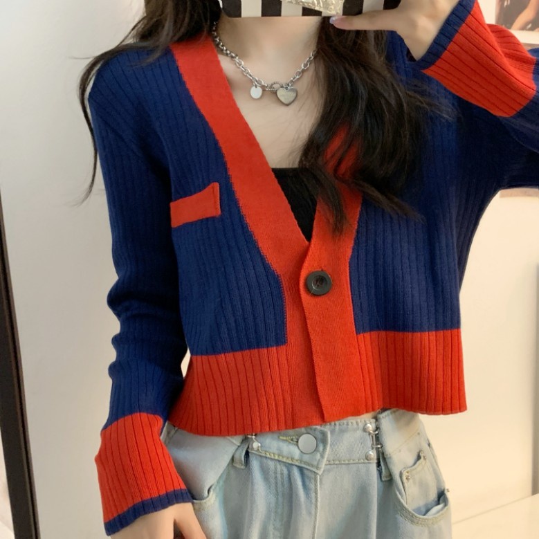 NUZIRO  Áo khoác cardigan dệt kim mỏng dáng ôm phong cách Hàn Quốc cho nữ