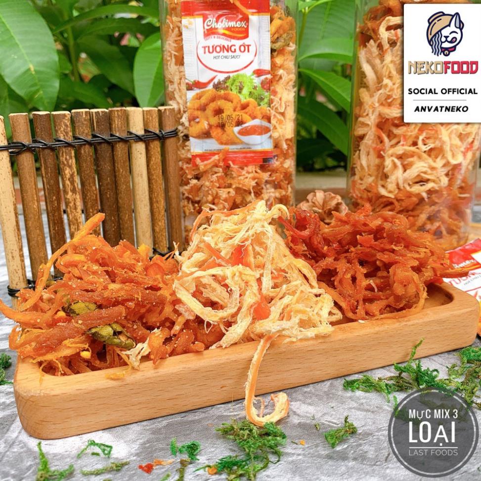 Ăn vặt Khô mực Mix 3 loại (Dừa,bơ tỏi,tomyum) đóng hũ nhựa - Đồ ăn vặt Neko - An toàn Vệ Sinh - Ngon Rẻ Healthy | BigBuy360 - bigbuy360.vn