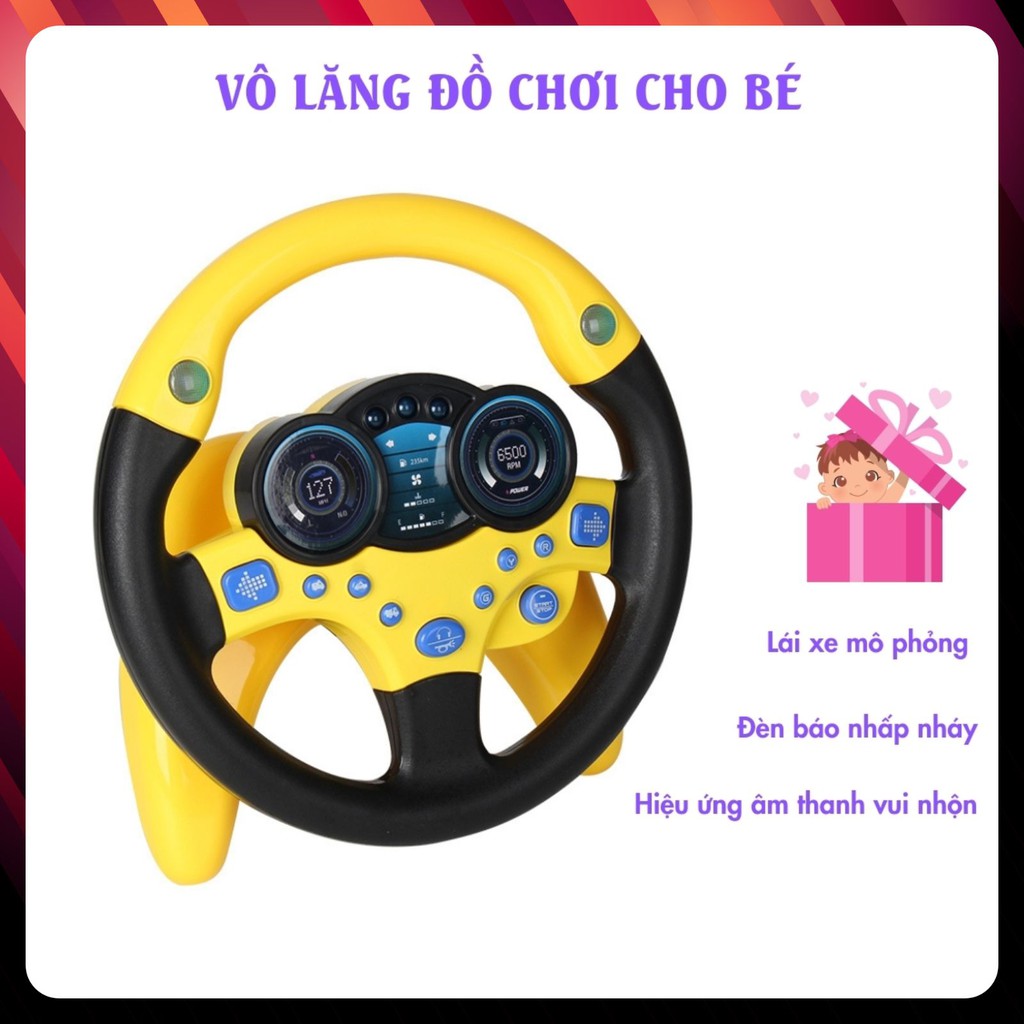 Vô lăng đồ chơi cho bé có nhạc, có đèn Vô lăng gắn xe ô tô