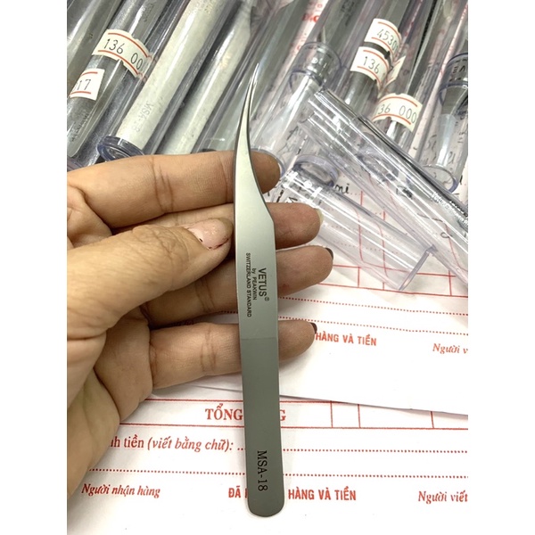 Nhíp thẳng vetus vàng  MCS -12 tách mi , nối mi