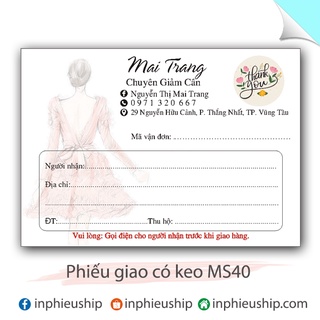 Phiếu Ship có keo 400 tờ MS40