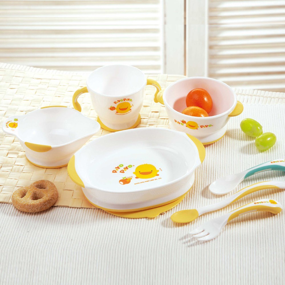 Chén đựng đồ ăn dặm miệng phễu có tay cầm Piyo Piyo