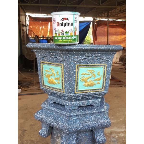 ( Cập Nhật Màu Mới, Giá Tốt )  Sơn Chậu Kiểng Hệ Nước Dolphin Loại 1KG ( Nhanh Khô, Bền Màu, Láng Mịn, Đẹp )