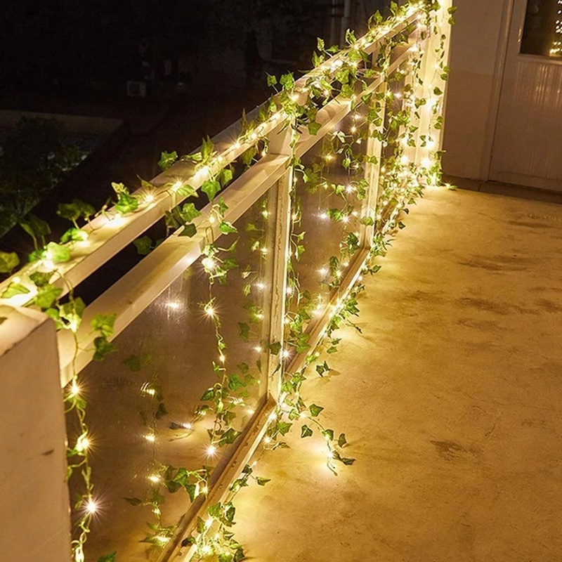Dây Đèn LED Hình Lá Phong Sử Dụng Năng Lượng Mặt Trời Dài 2M 5M Dùng Để Trang Trí Tiệc Cưới/Giáng Sinh